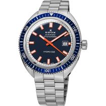 Edox 80128-3BUM-BUIO Hydro-Sub Automatico Cronometro Reloj Hombre 42mm 30ATM
