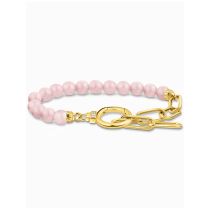 Thomas Sabo A2134-414-9-L19V Pulsera de oro con cuentas rosas