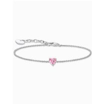 Thomas Sabo A2157-051-9-L19V Pulsera de plata con corazón de circonita rosa
