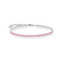 Thomas Sabo A2167-051-9-L19V Pulsera tenis con piedras de color rosa 16-19 cm