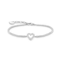 Thomas Sabo A2177-051-14-L19V Pulsera tenis de plata corazón con piedras blancas