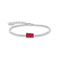 Thomas Sabo A2187-052-10 Pulsera tenis de plata con oso de oro rojo 16-19 cm
