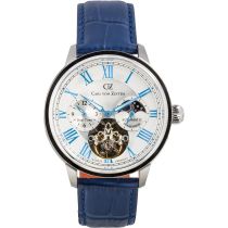 Carl von Zeyten CVZ0081WHS Schiltach Automatico Dual Time 46mm Reloj Hombre 