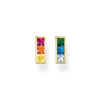 Thomas Sabo pendientes de botón piedra Rainbow H2250-996-7