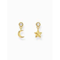 Thomas Sabo H2293-414-14 Pendientes dorados con colgante de luna y estrella, señora