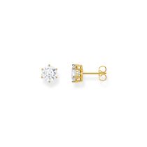 Thomas Sabo H2300-414-14 Pendientes de oro con piedra blanca grande 7,0 mm para señora