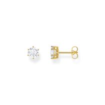 Thomas Sabo H2301-414-14 Pendiente chapado en oro con piedra blanca talla brillante 6,0 mm para señora