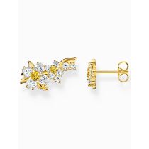 Thomas Sabo H2324-414-4 Pendientes flor chapado en oro Señoras