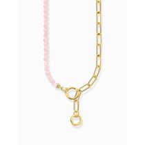 Thomas Sabo KE2193-414-9-L47V Collar con eslabones y cuentas rosas, señora