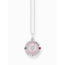 Thomas Sabo KE2201-390-9-L45V Collar de plata con colgante rosa y piedra en forma de corazón, señora