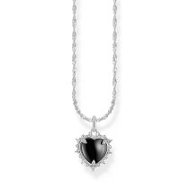 Thomas Sabo KE2297-643-11 Cadena de plata con colgante corazón negro Heart Romance Mujeres