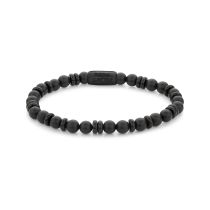 Rebel & Rose Pulsera All-Black RR-60107-B-L Hombre