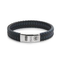 Rebel & Rose RR-L0177-S-L Pulsera Braided Flat 925 Negro & Blue