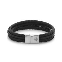 Rebel & Rose RR-M0054-S-XL Pulsera Full Metal Premium Combo 12mm Negro