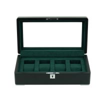 Rothenschild RS-3420-4-BL-GRE Caja de relojes Negro [4] Con terciopelo verde