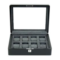 Rothenschild RS-3420-8-BL-CHA Caja de relojes Negro [8] Con terciopelo gris