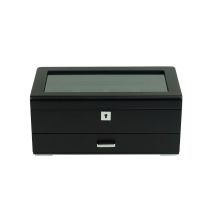 Rothenschild RS-3421-4-BL-GRE Caja de relojes Negro [4] Con terciopelo verde + Cajón