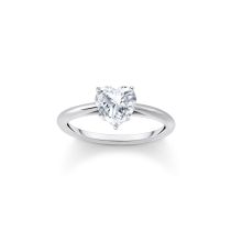 Thomas Sabo TR2476-051-14-56 Anillo de plata con piedra blanca en forma de corazón Señoras