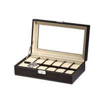 Rothenschild Caja de Reloje RS-1098-12DBR para 12 relojes marrón