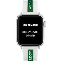 Lacoste 2050003 Correa de Reloj para Apple Watch 38/40mm Blanca/Verde