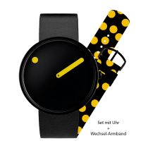 PICTO 43388-SET Reloj Unisex Black and Yellow 40mm 5ATM