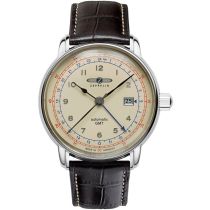 Zeppelin 7668-5 Los Angeles LZ126 Automatico GMT Reloj Hombre 43mm 5ATM