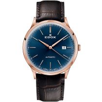 Edox 80106-37RC-BUIR Les Vauberts Automatico 42mm Reloj Hombre 5ATM
