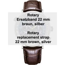 Rotary El brazalete de cuero de repuesto es marrón 22 mm Ref. 29163