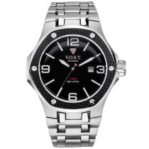 V.O.S.T. Germany V100.009.3S.SC.M.B Steel-Date 44mm Reloj Hombre 20ATM
