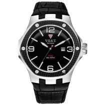 V.O.S.T. Germany V100.010.3S.SC.L.B Steel-Date 44mm Reloj Hombre 20ATM