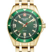 Swiss Alpine Military 7034.1114 Reloj Hombre Sierra Oro Verde 42mm 10ATM