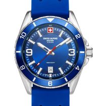 Swiss Alpine Military 7034.1835 Reloj Hombre Sierra plata azul 42mm 10ATM