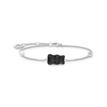 Thomas Sabo A2151-052-11-L19V Pulsera de plata con oso de oro negro y perla + piedra