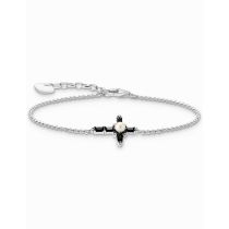 Thomas Sabo A2173-167-11-L19V Pulsera de plata con cruz negra Cross Romance