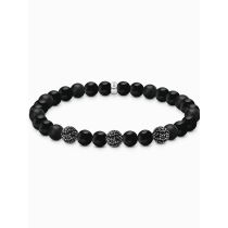 Thomas Sabo A2195-705-11-L19 Unisex Pulsera Obsidiana y Zirconia negro