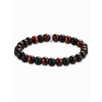 Thomas Sabo A2196-806-7-L19 Unisex Pulsera Obsidian y rojo Ojo de tigre