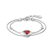 Thomas Sabo A2222-051-10-L19V Pulsera Doble fila con corazón Elyndra Plata