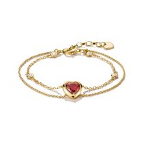 Thomas Sabo A2222-414-10-L19V Pulsera Doble fila con corazón Elyndra Chapado en oro