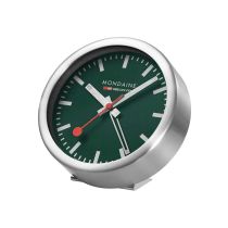 Mondaine A997.MCAL.66SBV.1 Mini reloj de pared verde bosque Reloj de sobremesa y despertador 12,5 cm