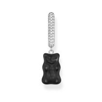 Thomas Sabo CR727-052-11 Pendientes de aro sencillo de plata con osos de oro negro versión midi Mujeres