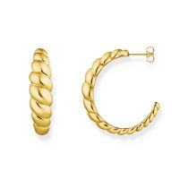Thomas Sabo CR758-413-39 Pendientes de aro dorados de formas orgánicas chapado en oro Señoras
