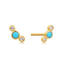 ANIA HAIE Pendientes Terquoise & Sapphire Oro 14K EAU001-11YG
