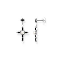 Thomas Sabo H2312-167-11 Pendientes de plata Cross Romance negro Mujeres