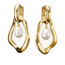 Thomas Sabo H2321-430-14 Pendientes de Aro con Perlen-Colgante Natural Beauty chapado en Oro Mujer