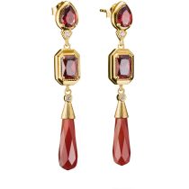 Thomas Sabo H2332-414-10 Pendientes Piedras rojas Elyndra Chapado en oro 50,0 mm Mujer