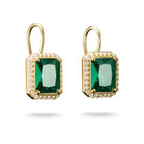 Thomas Sabo H2338-971-6 Pendientes Piedras octogonales verdes Chapado en oro Mujer