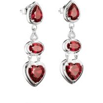 Thomas Sabo H2341-051-10 Pendientes Corazón rojo granate Elyndra 34,0 mm Mujer
