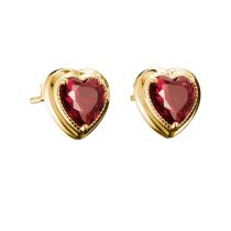 Thomas Sabo H2344-414-10 Pendientes de botón Corazón rojo granate Elyndra Chapado en oro 10,5mm Mujer