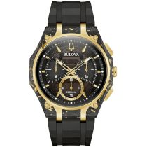 Bulova 98A328 Reloj de Hombre Curv Carbono y oro Cronógrafo 44mm 3ATM 