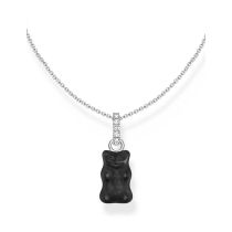 Thomas Sabo KE2209-052-11-L45V Cadena con colgante oso de oro negro y circonita cúbica Mujeres